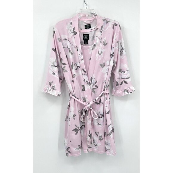 LAURA ASHLEY 2 piece set robe slip nightgown floral sleep lounge sleepwear M - Picture 1 of 11